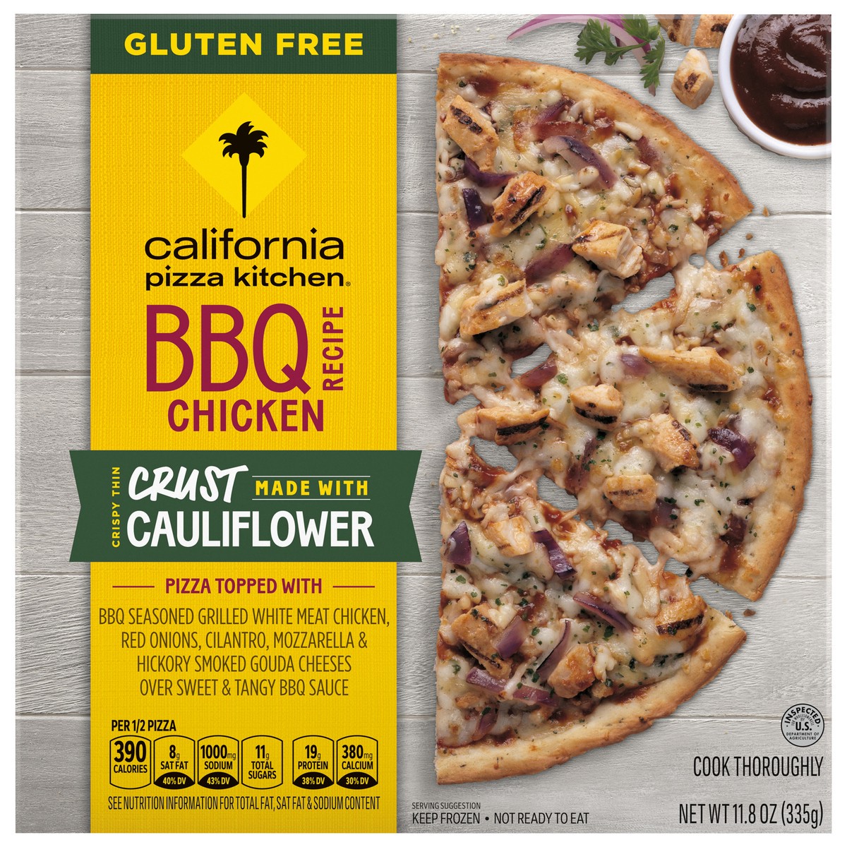 slide 1 of 9, California Pizza Kitchen BBQ Chicken Frozen Pizza with Cauliflower Pizza Crust, 11.8 oz