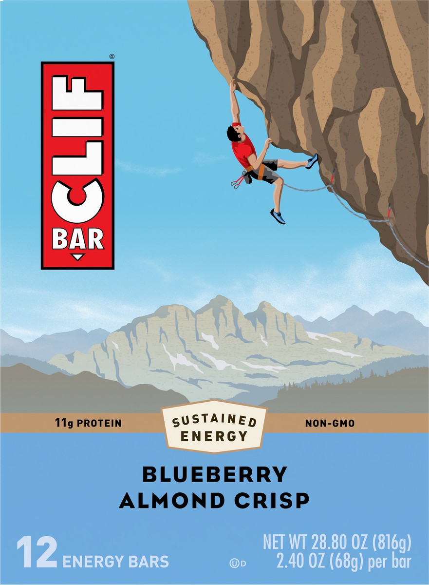 slide 6 of 9, CLIF Blueberry Almond Crisp Energy Bars 12 - 2.40 oz ea, 12 ct