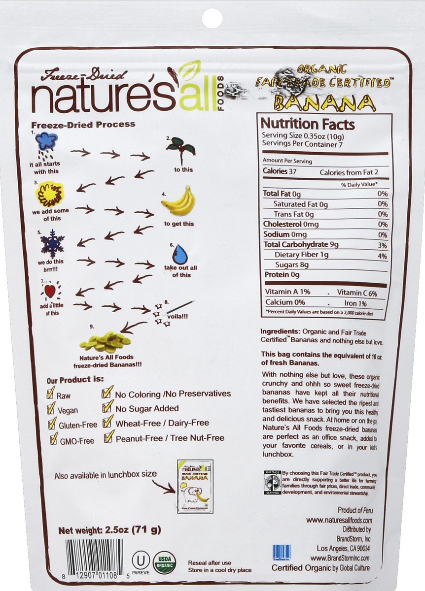 slide 2 of 3, Nature's All Foods Banana 2.5 oz, 2.5 oz