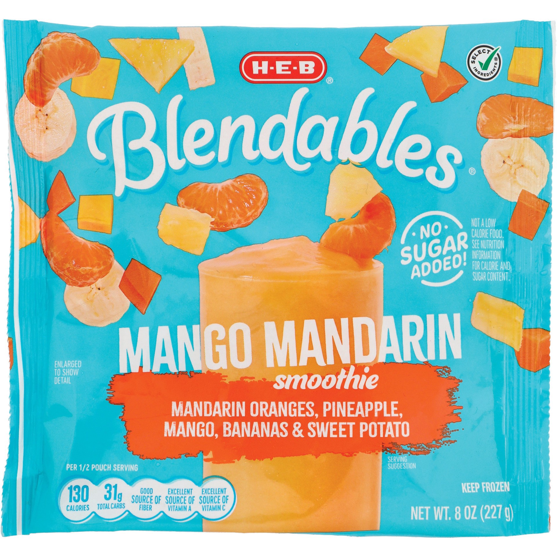 slide 1 of 1, H-E-B Blendables Mango Mandarin Smoothie, 8 oz