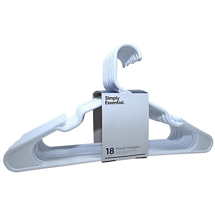 slide 1 of 3, Simply Essential Notched Hangers - White, 18 ct