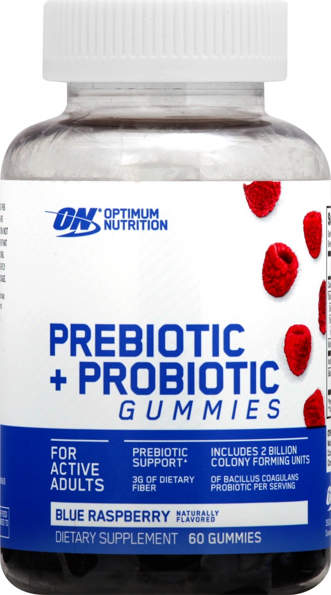 slide 1 of 13, ON Gummies, For Adults Blue Raspberry Prebiotic + Probiotic 60 ea, 60 ct