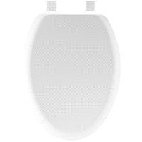 slide 4 of 5, Mayfair Elongated Molded Wood Toilet Seat with Easy Clean & Change Hinge and STA-TITE Seat Fastening System, White, 1 ct