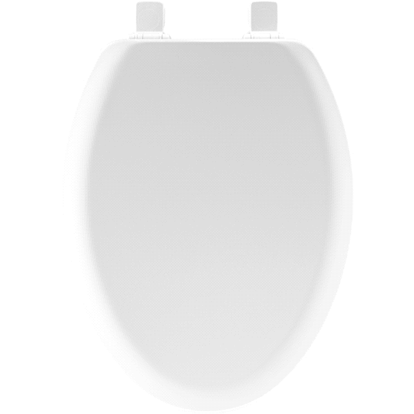 slide 3 of 5, Mayfair Elongated Molded Wood Toilet Seat with Easy Clean & Change Hinge and STA-TITE Seat Fastening System, White, 1 ct