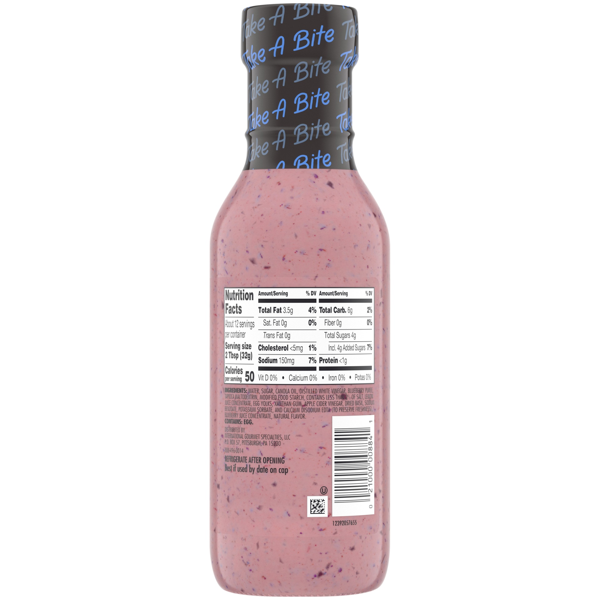 slide 4 of 6, Bitten Creamy Blueberry Basil Dressing with Real Fruit, 12 fl oz