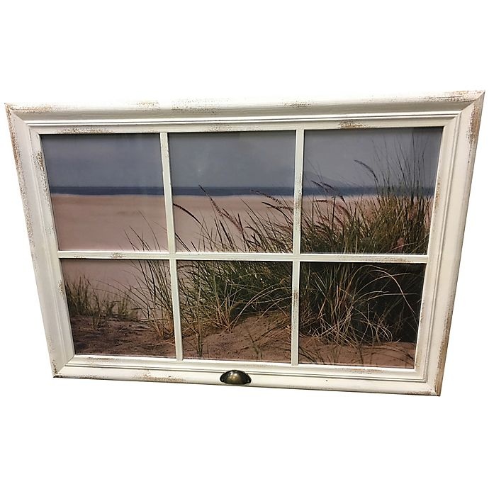 slide 2 of 4, StyleCraft Beach Window Framed Wood Wall Art, 40 in x 28 in