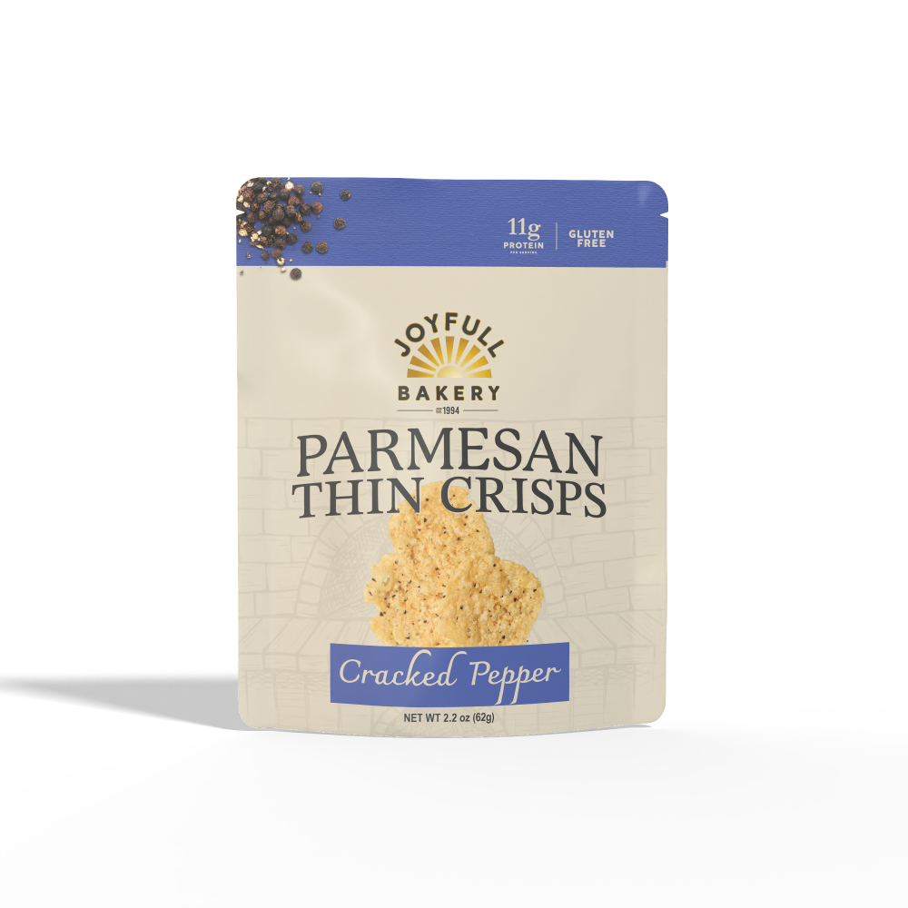slide 1 of 2, Joyfull Bakery Cracked Pepper Parmesan Thin Crisps, 2.2 oz