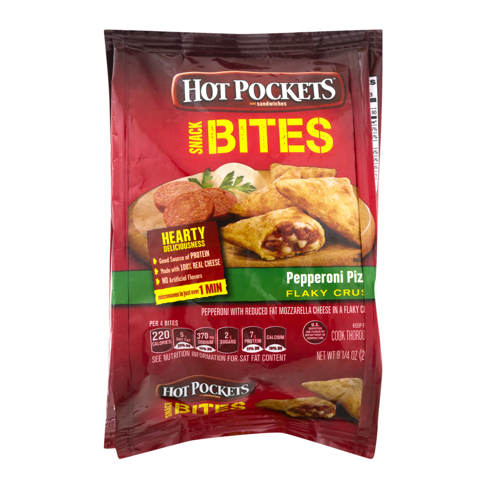 slide 1 of 1, Hot Pockets Pepperoni Pizza Snack Bites, 9.32 oz