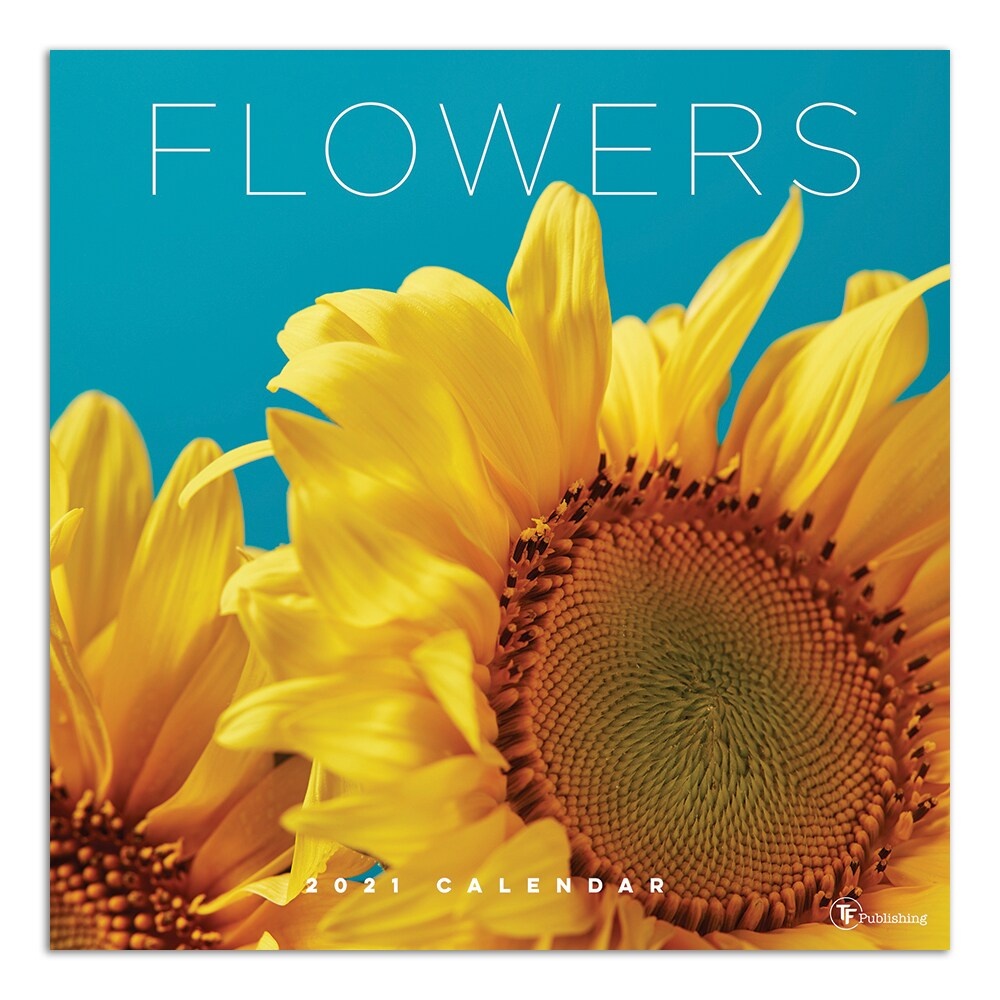 slide 1 of 1, TF Publishing Scenic Monthly Wall Calendar, 12" X 12", Flowers, January To December 2021, 1 ct