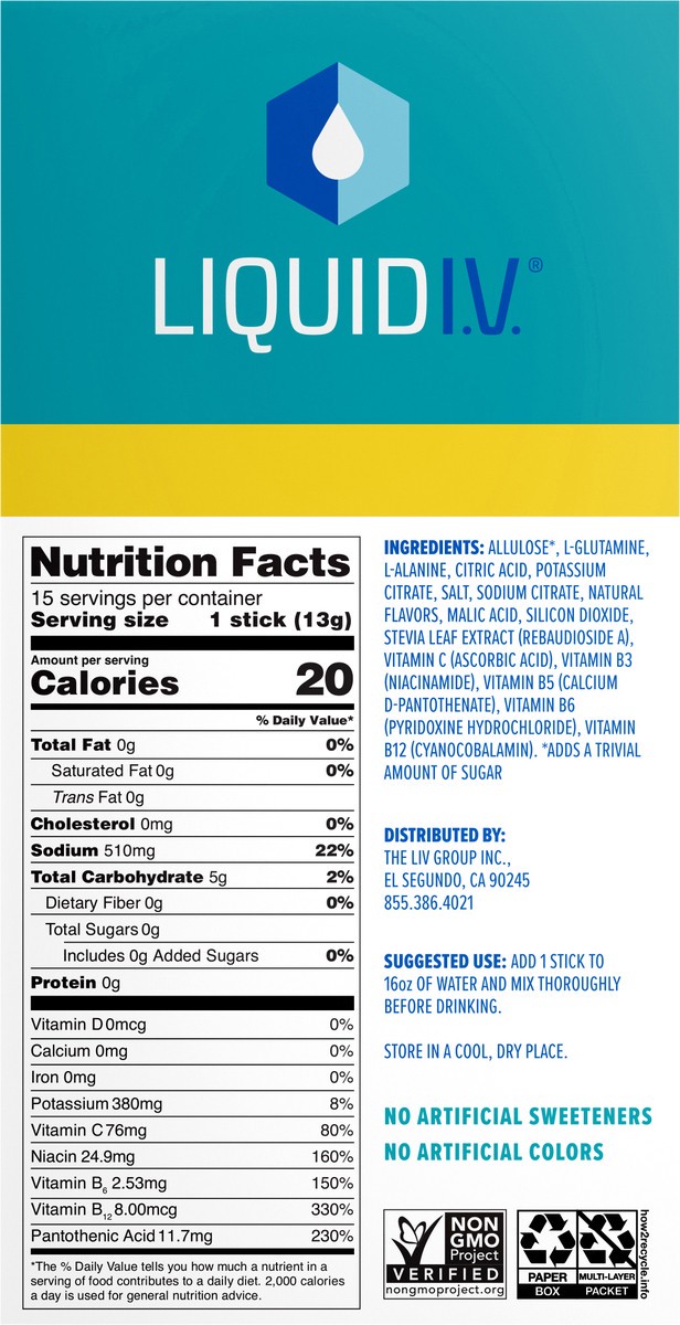 slide 6 of 7, Liquid I.V. Sugar Free Green Grape - 15 ct, 15 ct