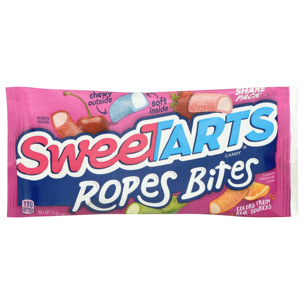 slide 1 of 1, SweeTARTS Ropes Bites Candy Share Pack, 3.5 oz
