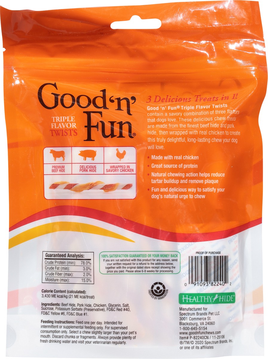 slide 9 of 9, Good 'n' Fun Twists Triple Flavor Snack for All Dogs 22 ct, 22 ct