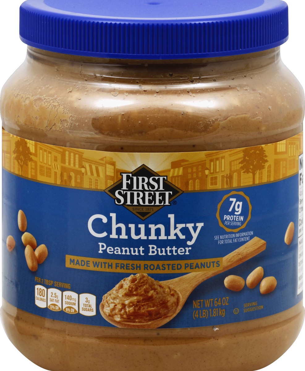 slide 5 of 6, First Street Chunky Peanut Butter, 64 oz