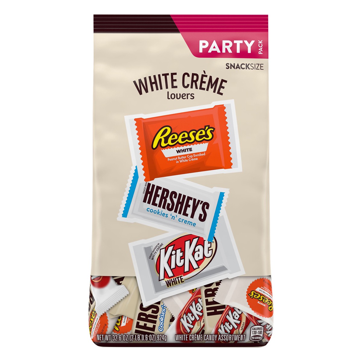 slide 4 of 7, Hershey's Party Pack Snack Size White Creme Lovers Candy 32.6 oz, 32.6 oz