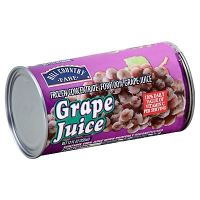 slide 1 of 1, Hill Country Fare Frozen 100% Grape Juice, 12 oz