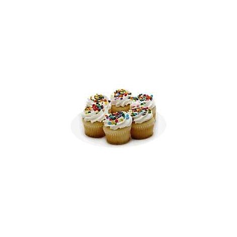 slide 1 of 1, Bakery Cupcake White White Iced 6 Count - Each, 6 ct