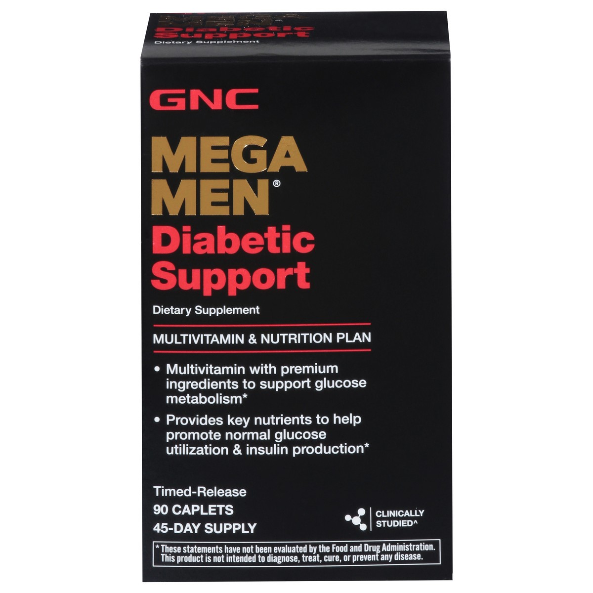 slide 1 of 10, GNC Mega Men Caplets Timed-Release Diabetic Support 60 Caplets, 60 ct