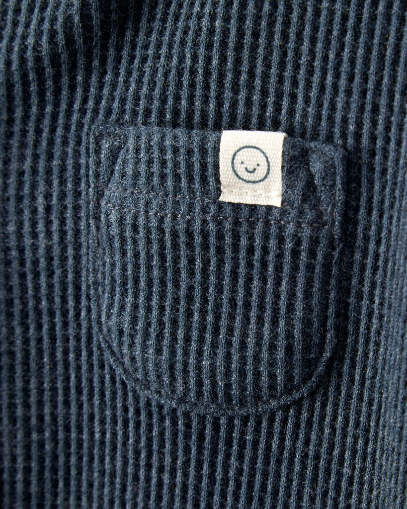 slide 3 of 4, Carter's Baby Boy Solid Cotton Long-Sleeve 2-Way Zip Sleep & Play Pajamas - Navy Navy Blue NB, 1 ct