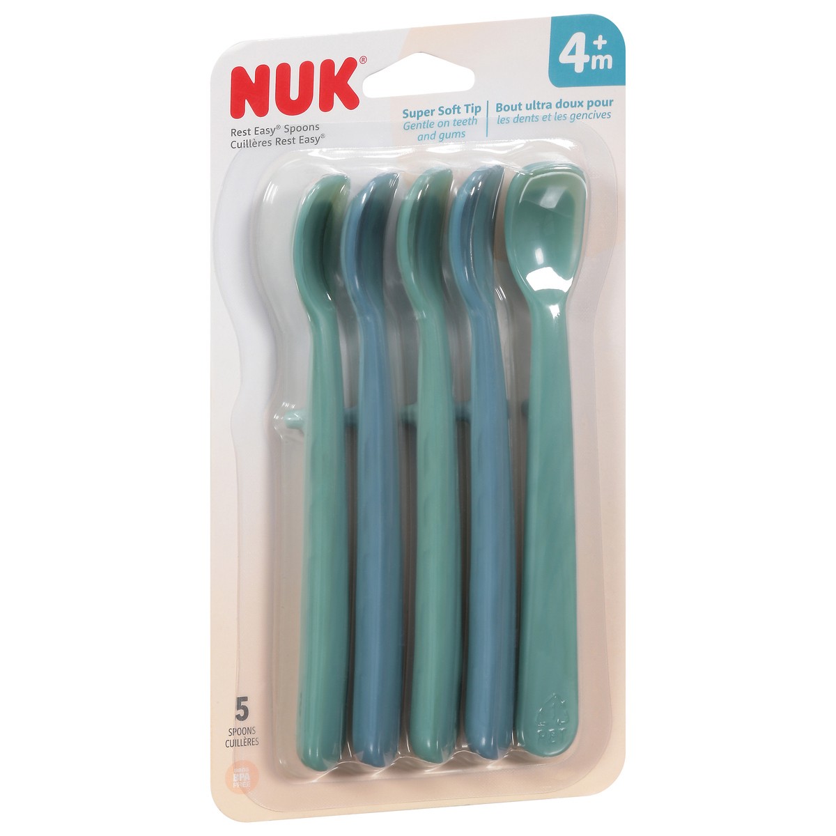 slide 6 of 9, NUK 4+ M Spoons 5 ea, 5 ct