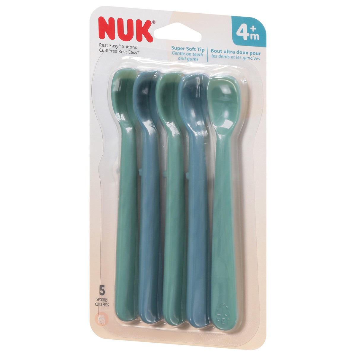 slide 5 of 9, NUK 4+ M Spoons 5 ea, 5 ct