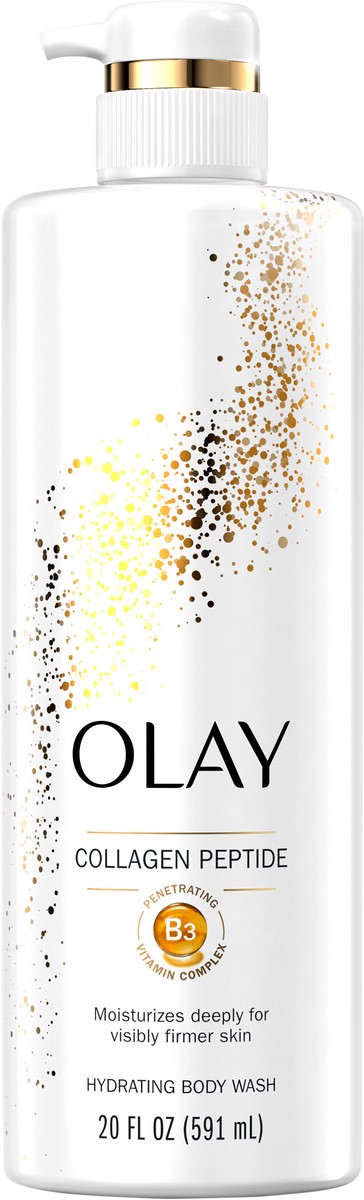 slide 3 of 5, Olay Cleansing & Firming Body Wash with Vitamin B3 and Collagen, 20 fl oz, 20 fl oz