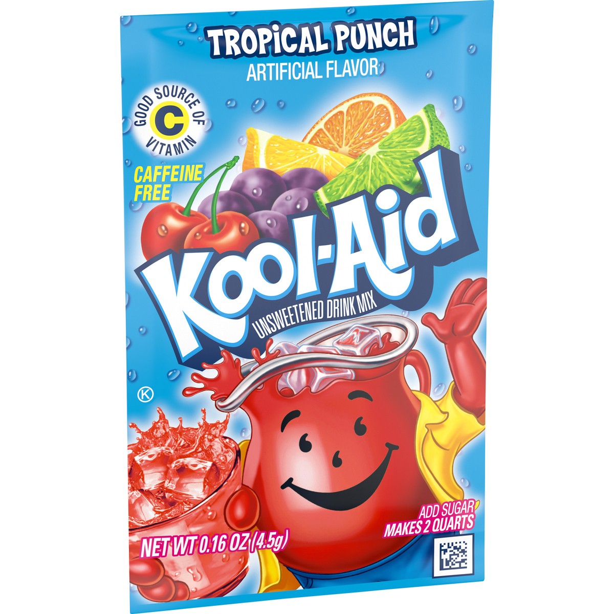 slide 3 of 9, Kool-Aid Unsweetened Tropical Punch Artificially Flavored Powdered Soft Drink Mix Value Pack, 5 ct Pack, 0.16 oz Packets, 5 ct; 0.16 oz