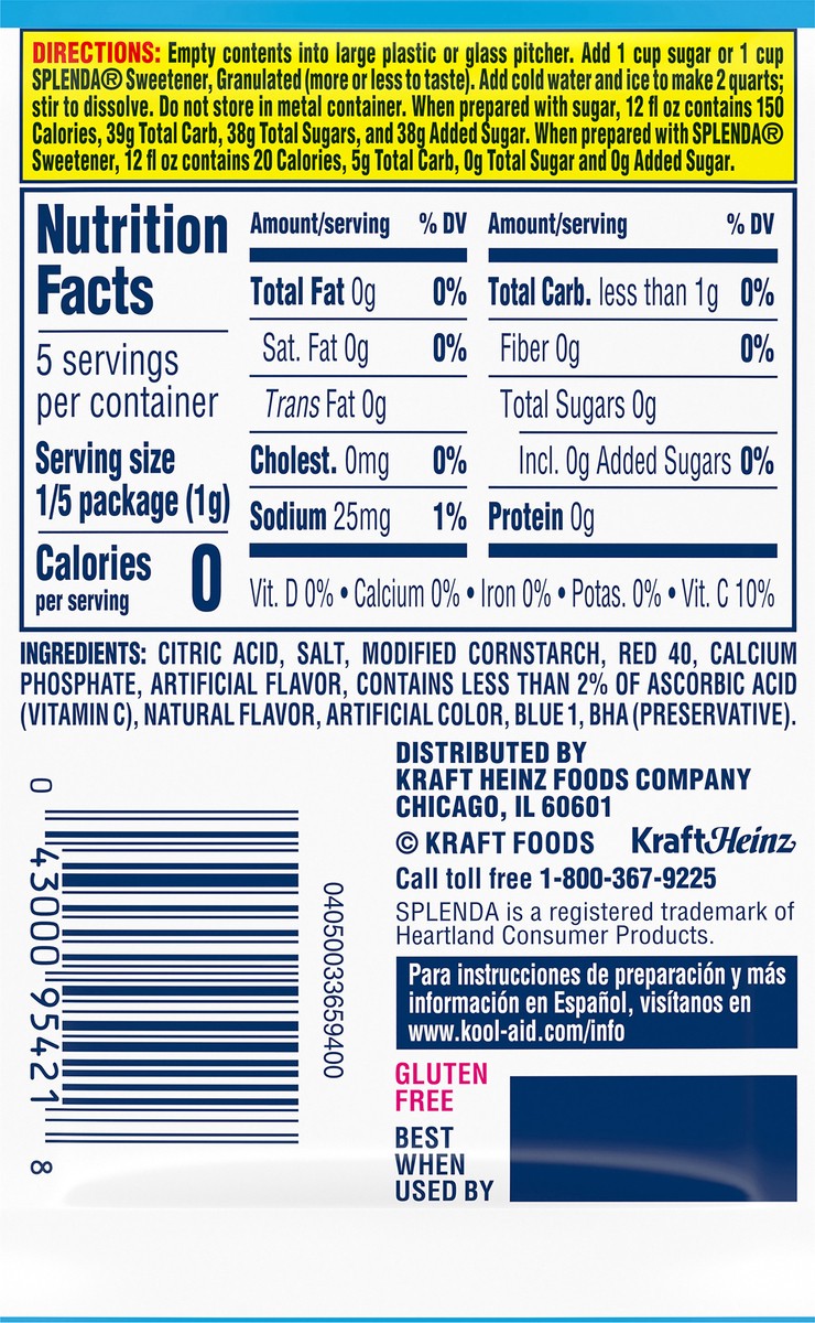 slide 8 of 9, Kool-Aid Unsweetened Tropical Punch Artificially Flavored Powdered Soft Drink Mix Value Pack, 5 ct Pack, 0.16 oz Packets, 5 ct; 0.16 oz