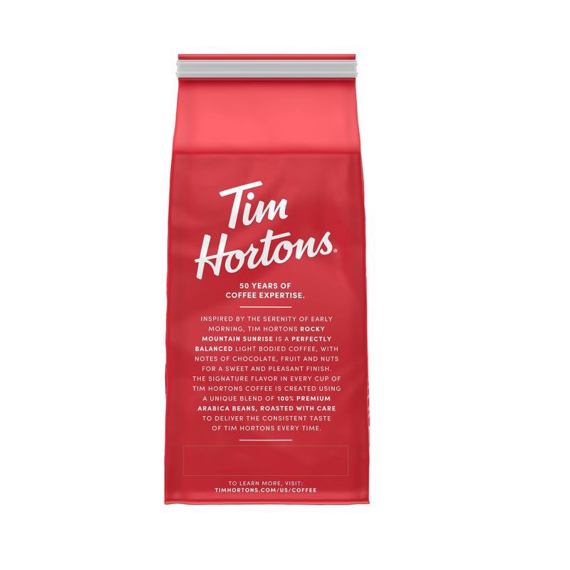 slide 2 of 5, Tim Hortons Rocky Mountain Sunrise Blend Ground Coffee - Light Roast - 12oz Bag, 12 oz
