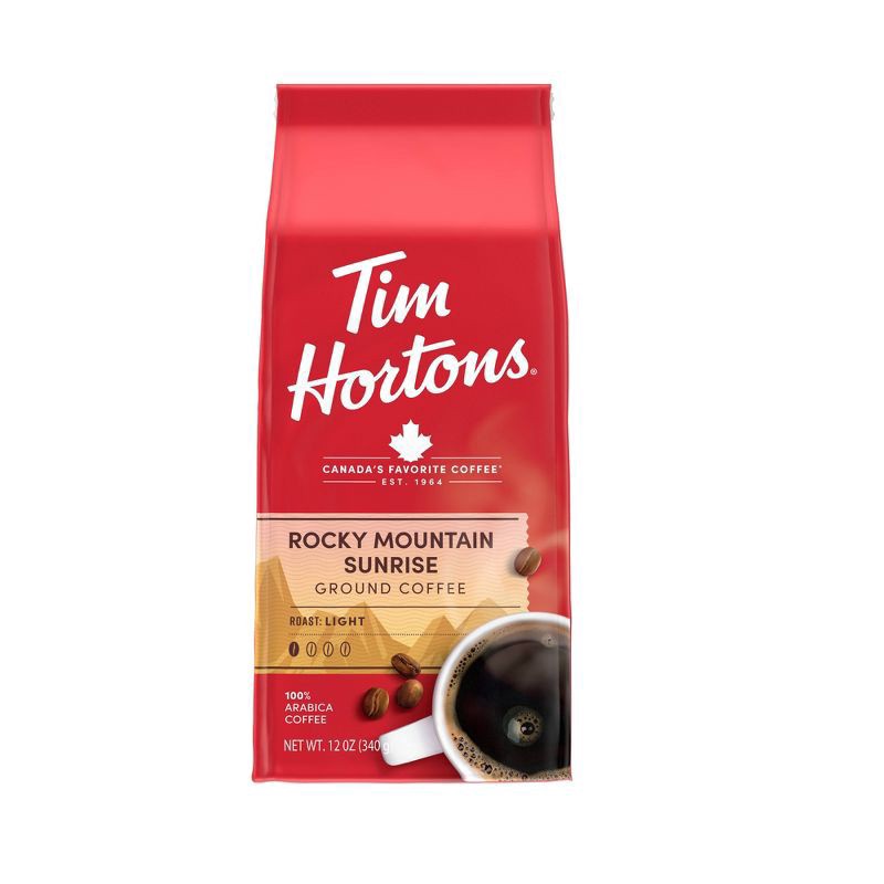 slide 1 of 5, Tim Hortons Rocky Mountain Sunrise Blend Ground Coffee - Light Roast - 12oz Bag, 12 oz