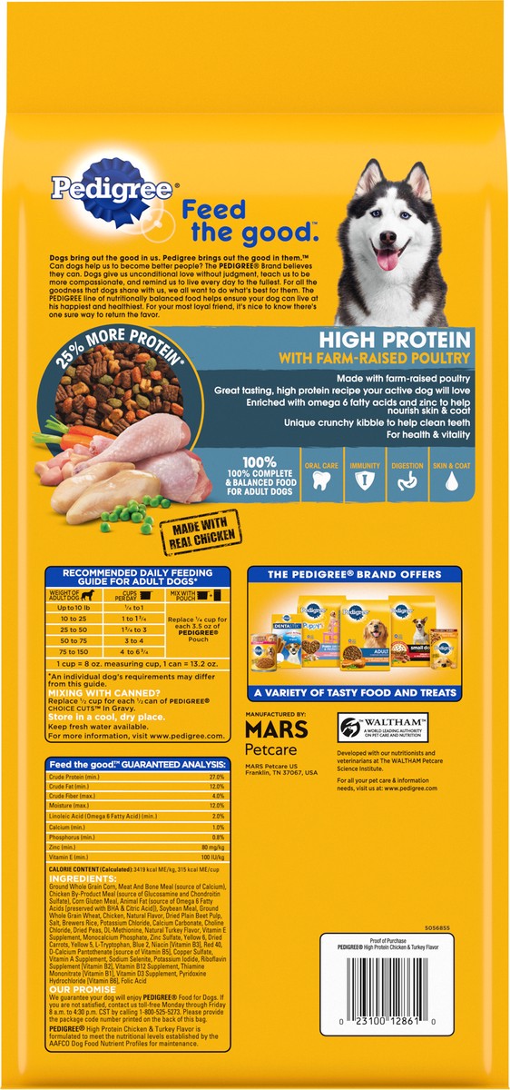 slide 2 of 15, Pedigree Adult Chicken & Turkey Flavor Food for Dogs 56 oz, 3.5 lb