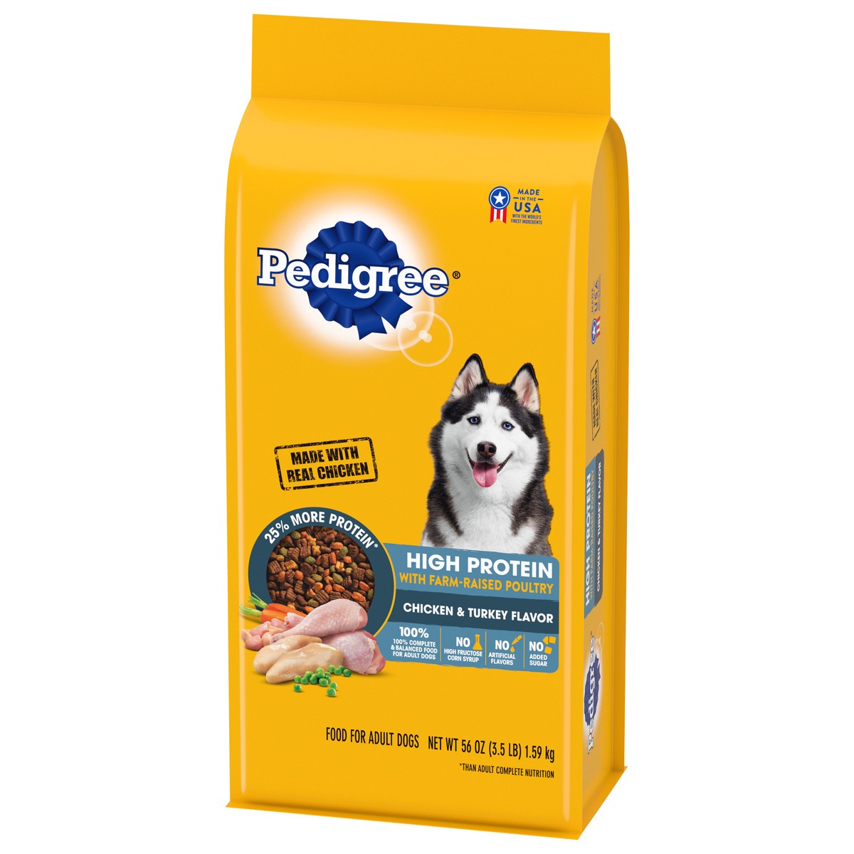 slide 8 of 15, Pedigree Adult Chicken & Turkey Flavor Food for Dogs 56 oz, 3.5 lb