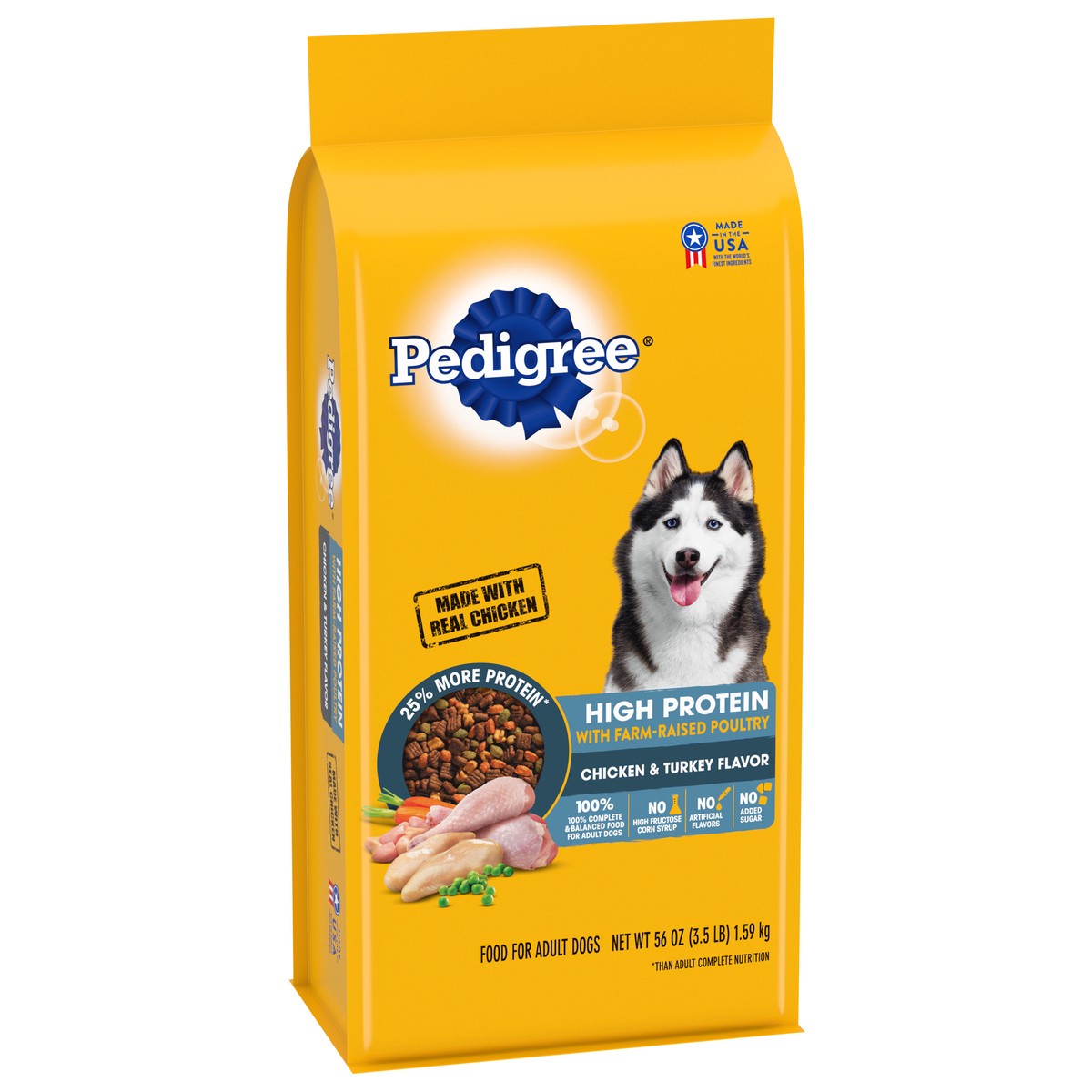 slide 12 of 15, Pedigree Adult Chicken & Turkey Flavor Food for Dogs 56 oz, 3.5 lb