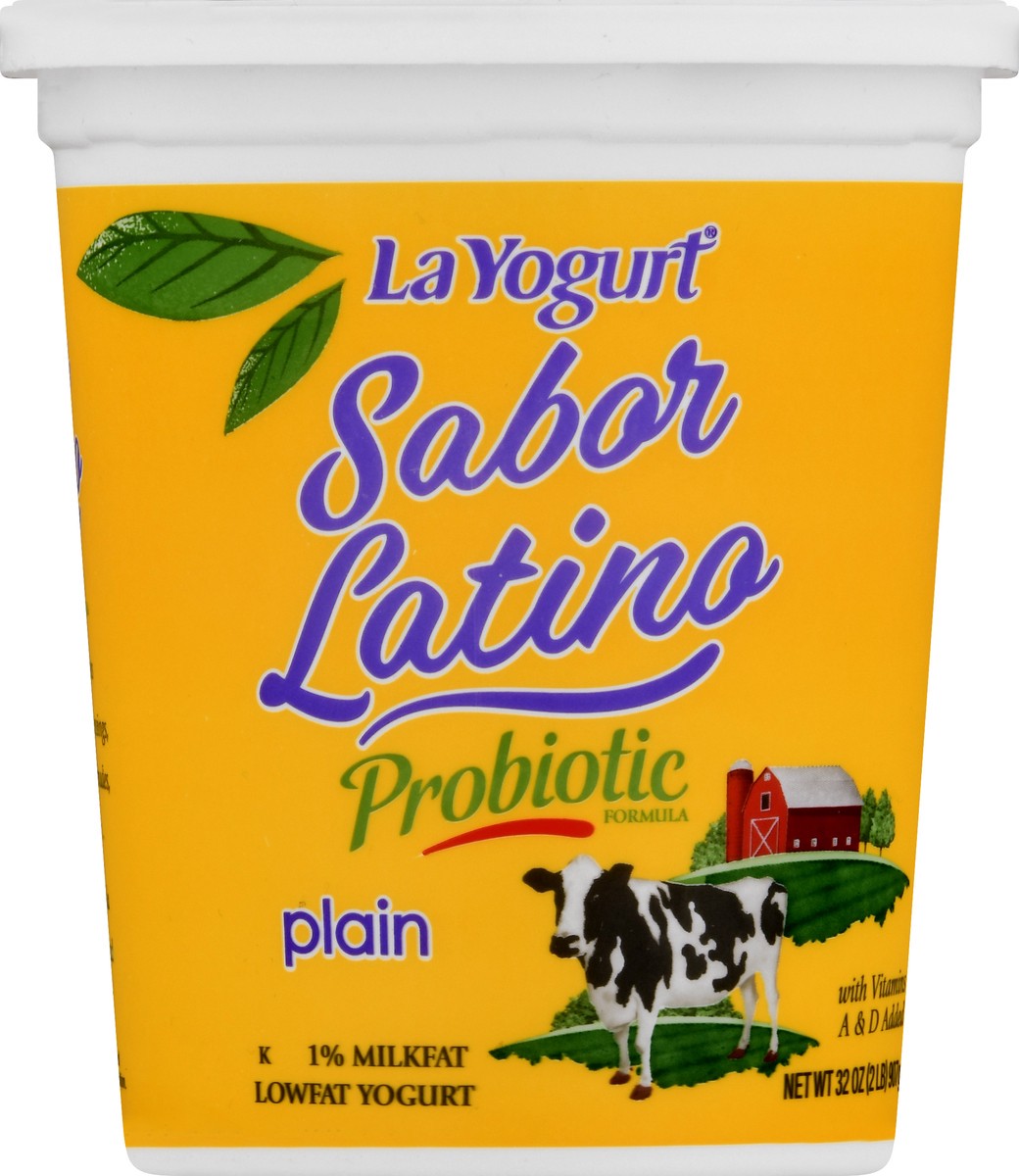 slide 9 of 13, La Yogurt Sabor Latino Lowfat 1% Milkfat Sweetened Plain Yogurt 32 oz, 32 oz