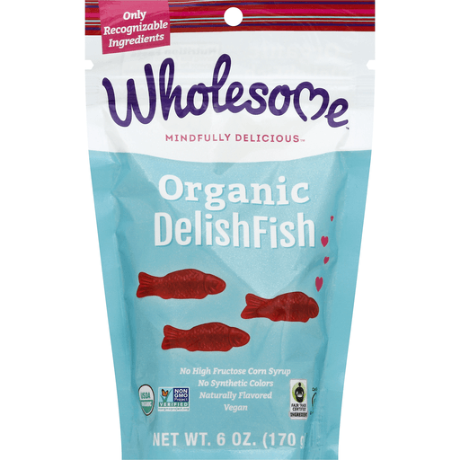 slide 2 of 2, Wholesome Organic Delishfish Candy, 6 oz