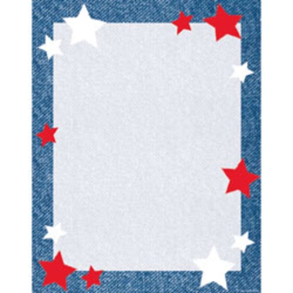 slide 1 of 1, Gartner Studios Design Paper, Star Blue Border, 100 ct