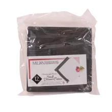 Milani Square Black Plastic Plates