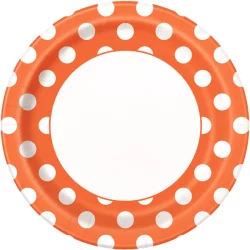 Unique Industries Orange Dot 9'' Plates