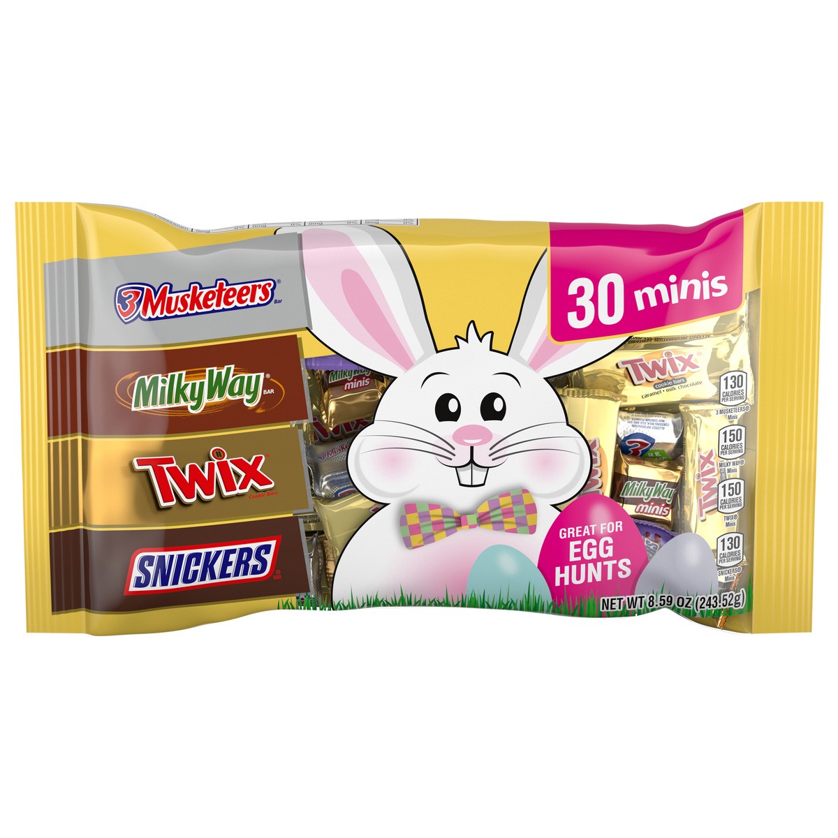 slide 1 of 14, Mars Snickers, Twix & More Mini Milk Chocolate Bars Easter Basket Stuffers - 30 Bulk Bag, 8.59 oz