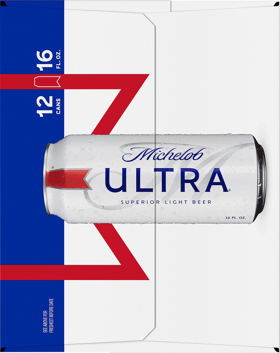 slide 9 of 9, Michelob Ultra 12 Pack Superior Light Beer 12 ea, 12 ct; 16 fl oz