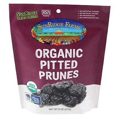 slide 1 of 1, SunRidge Farms Organic Pitted Prunes 8 oz, 8 oz