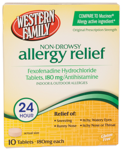 slide 1 of 1, Western Family Allergy Relief Fexofenadine, 10 ct