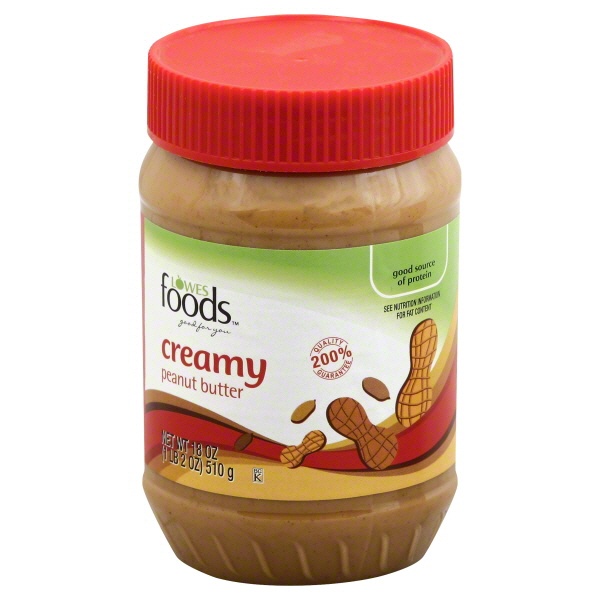 slide 1 of 1, Lowes Foods Peanut Butter Creamy, 18 oz