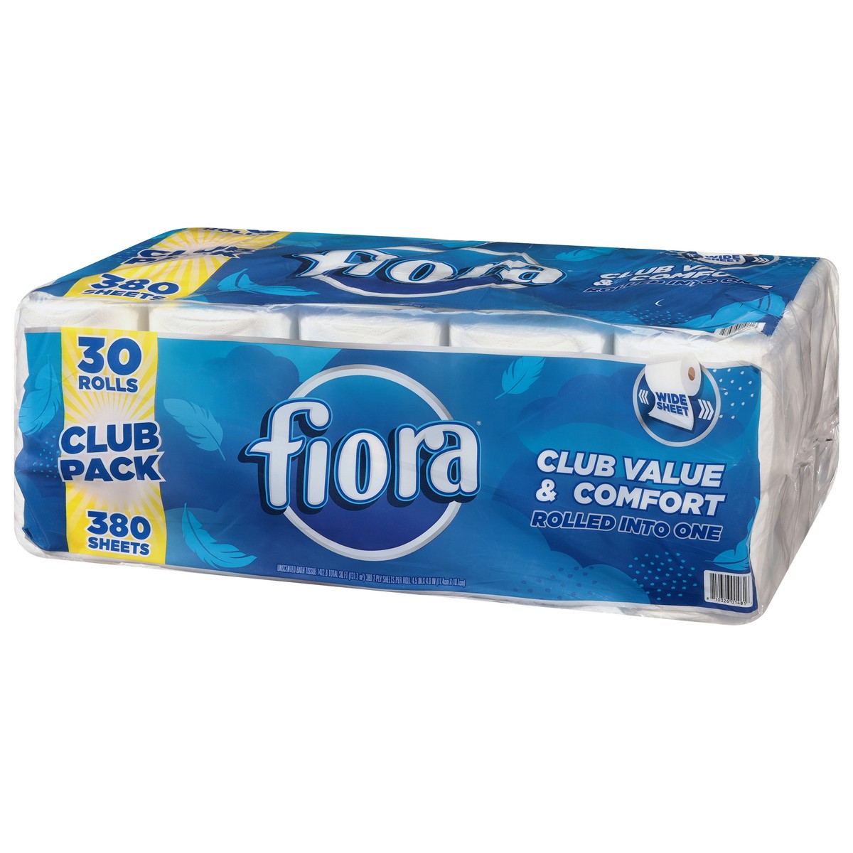 slide 3 of 4, Fiora 2-Ply Unscented Wide Sheet Bath Tissue Club Pack 30 Rolls, 30 ct