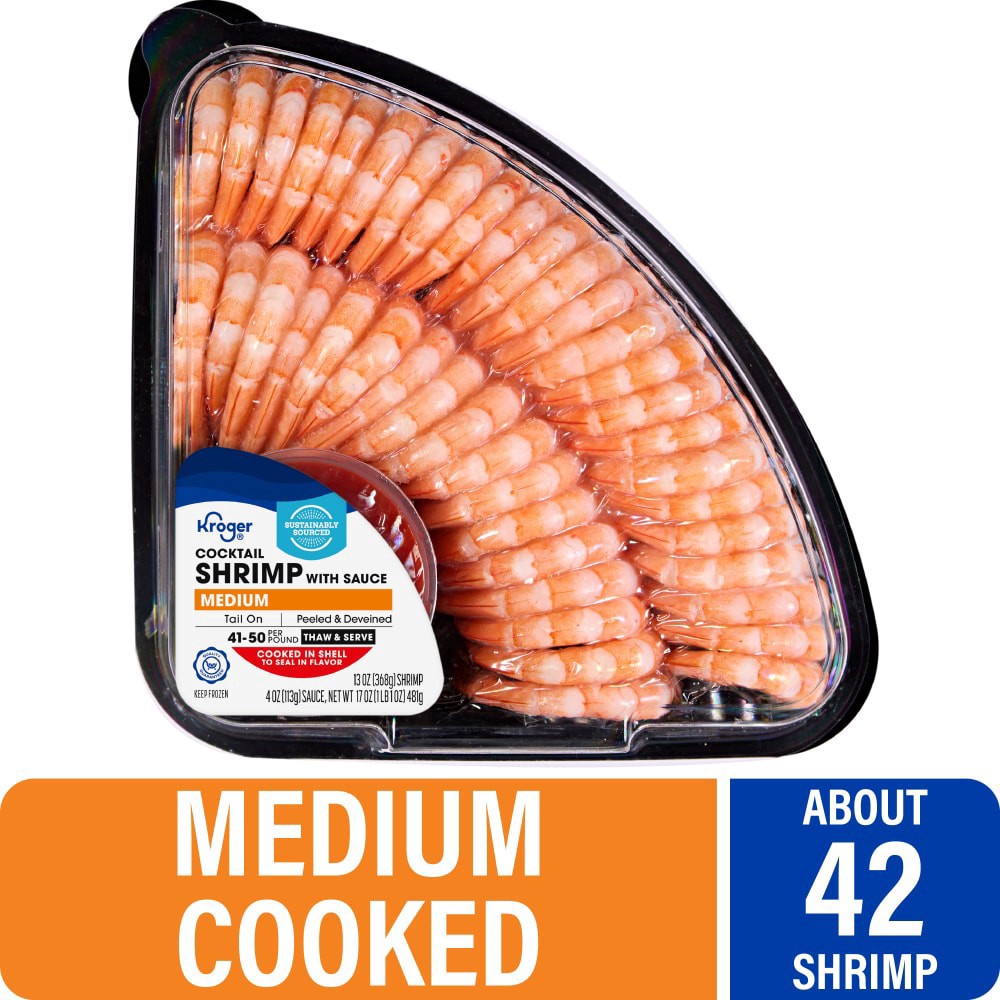 slide 5 of 5, Kroger® Medium Shrimp Tray with Cocktail Sauce, 13 oz