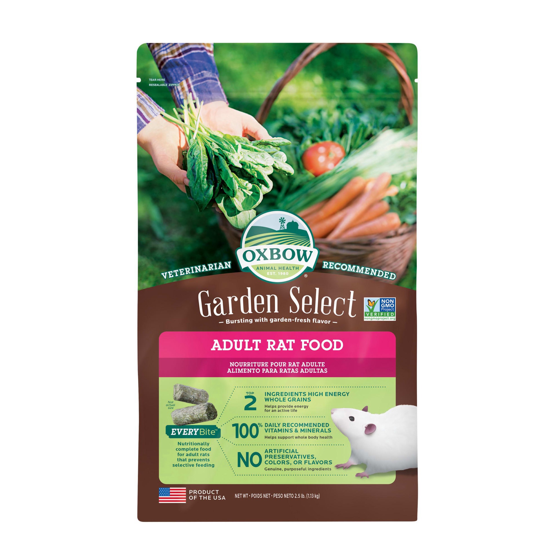 slide 1 of 1, Oxbow Garden Select Fortified Food for Rats, 2.5 lb