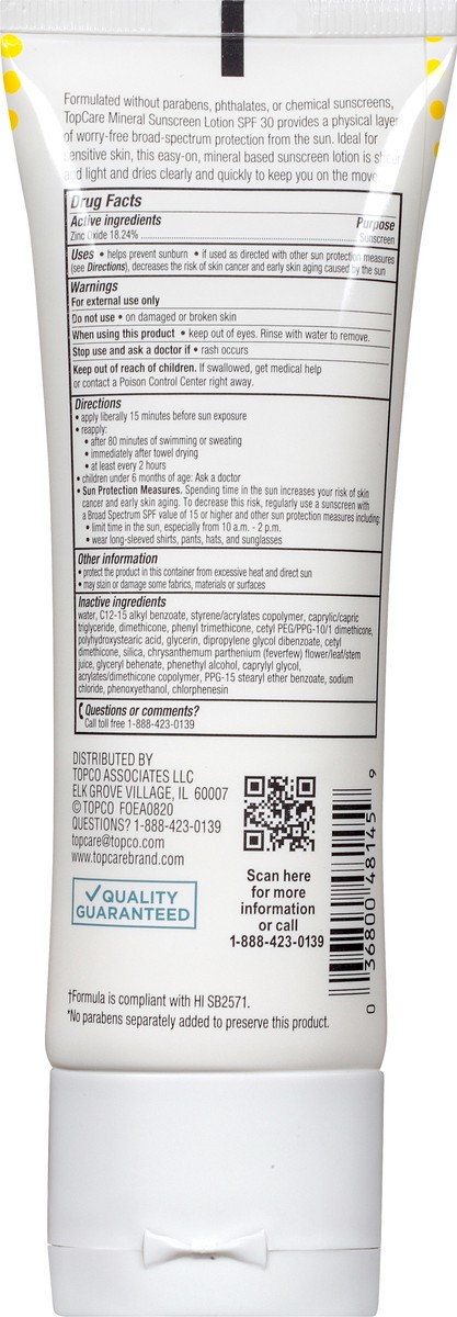 slide 5 of 9, TopCare Sunscreen Lotion Minieral, 3 oz