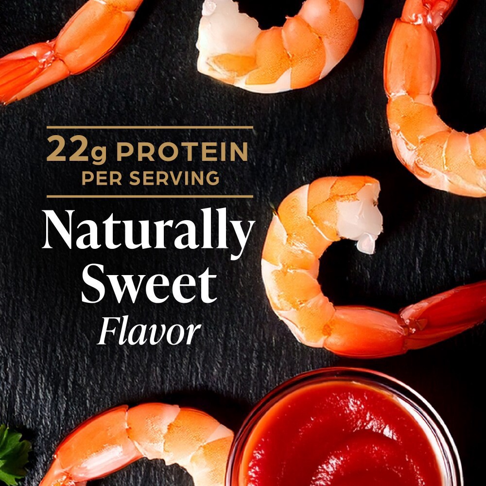 slide 4 of 6, Private Selection® Cooked Jumbo Black Tiger Shrimp Peeled & Deveined Tail On with Cocktail Sauce, 16 oz