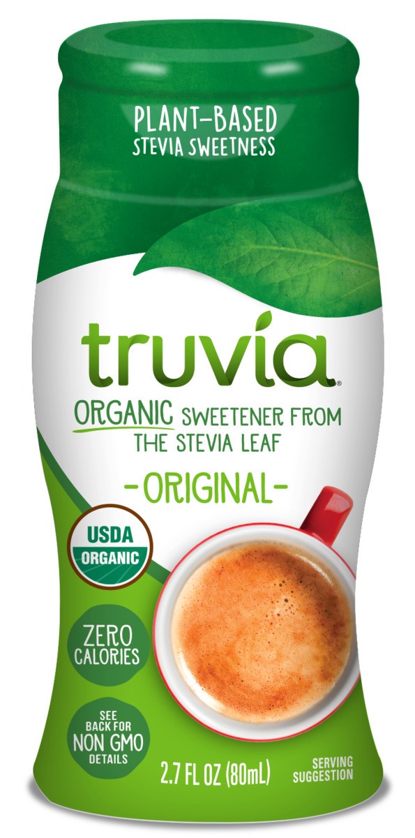 slide 1 of 3, Truvia Organic Zero-Calorie Liquid Stevia Sweetener, Original flavor, 2.7 fl oz