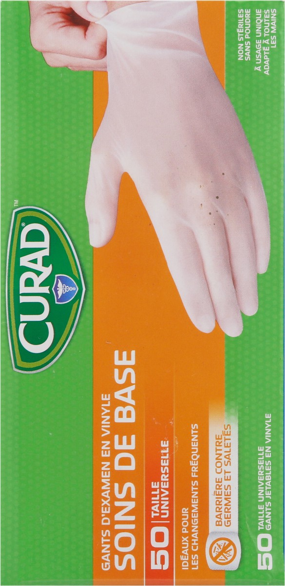 slide 6 of 13, Curad Vinyl Exam Gloves, 50 ct