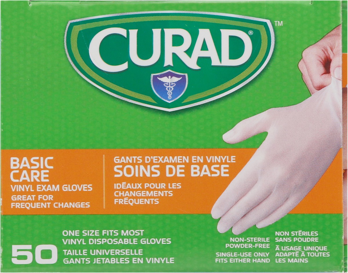 slide 4 of 13, Curad Vinyl Exam Gloves, 50 ct